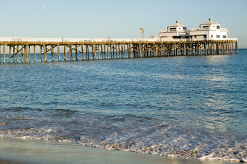 Fototapeta na wymiar The newly remodeled Malibu Pier, Malibu, California