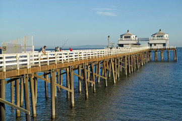 Fototapeta na wymiar The newly remodeled Malibu Pier, Malibu, California