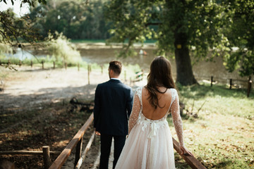 The bride and groom on their wedding day