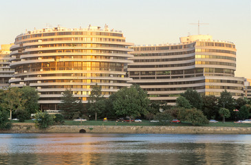 Sunset on the Potomac River and Watergate Building, Washington, DC