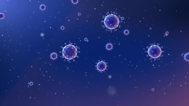 Coronavirus. Microscopic view of coronavirus. 3D Rendering