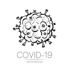 2019-nCoV bacteria isolated on white background. Coronavirus vector Icon. COVID-19 bacteria corona virus disease sign. SARS pandemic concept symbol. Pandemic. Human health and medical.