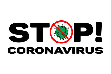 2019-nCoV bacteria isolated on white background. Coronavirus STOP sign vector background. COVID-19 bacteria corona virus disease . SARS pandemic concept symbol. Human health medical