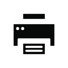 Printer vector icon , template illustration emblem isolated , fax design line glyph outline solid. business 