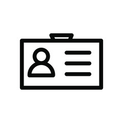 Id card icons vector , name tag office business illustration emblem , template design inspiration isolated , outline solid black background white