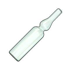 Angled empty glass ampoule 3D
