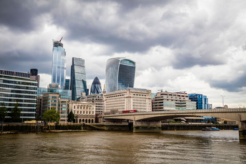 Fototapeta na wymiar London bridge and the City of London