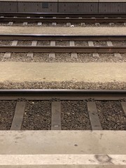 railroad tracks, railroad line in vienna, track system at night, trackage, undergroud track, metro, railway, train, platform