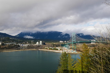 North Vancouver and Lions Gate bridge from Stanley park