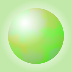 Ball with color overflows. Abstract design. Vector illustration.