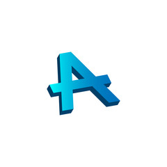 initial letter a logo prospective blue