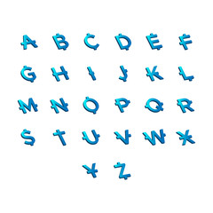 initial letter set logo prospective blue