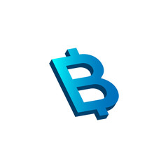 initial letter b logo prospective blue