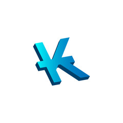 initial letter k logo prospective blue