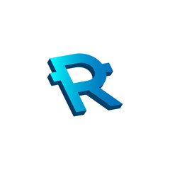 initial letter r logo prospective blue