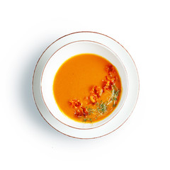 appetizing soup, gourmet restaurant dish is a classic serving.