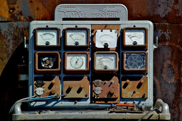 Motor Tester with gauges from bygone era