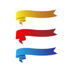 unique ribbon set three color. gold, red and blue