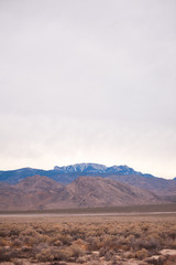 Desert Mountains in Southern Nevada with Brush in the forground