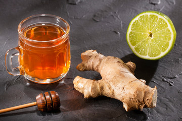 Zingiber officinale - Hot drink of ginger root and lime