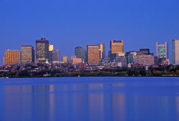 Fototapeta na wymiar Skyline From Charles River, Boston, Massachusetts