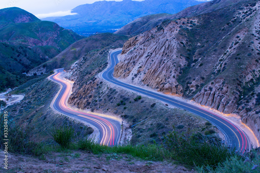 Wall mural trail lights at grimes canyon, california