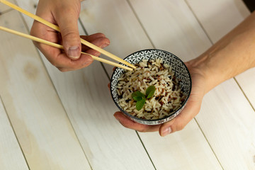 bol de riz chinois jaune