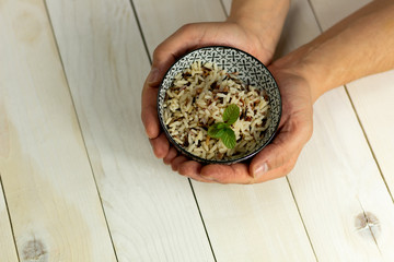 bol de riz chinois jaune