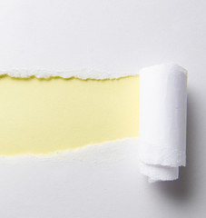 The torn paper with blank space for your message