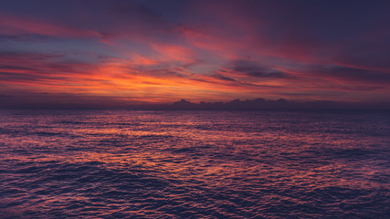 sunset over the sea
