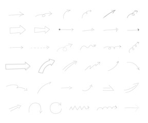 シンプルでおしゃれな矢印／ベクター／イラスト／グレー