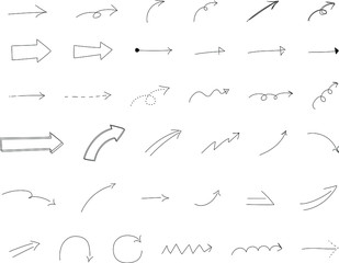 シンプルでおしゃれな矢印／ベクター／イラスト／白黒