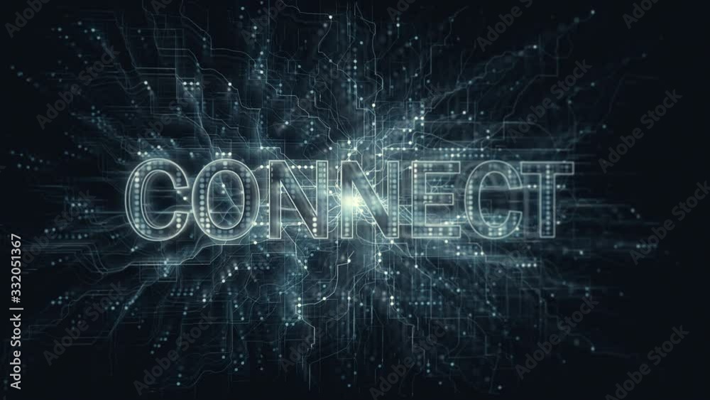 Poster cyberspace internet connection technology in digital data. network connect concept animation.