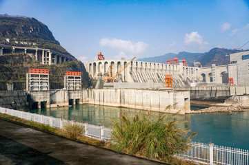 The spectacular jinsha river dam.
