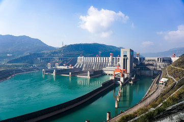 The spectacular jinsha river dam.
