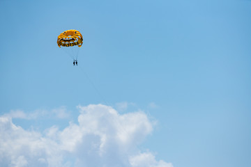 People parasailing on a blue sky Fort Lauderdale