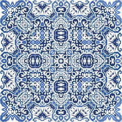 Ethnic ceramic tile in portuguese azulejo.
