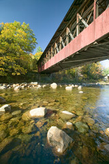 Fototapeta premium Covered bridge in autumn near Crawford Notch, New Hampshire, New England