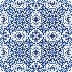 Ethnic ceramic tile in portuguese azulejo.