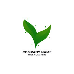 V Leaf Logo | Organic Logo | Leaf Logo Template
