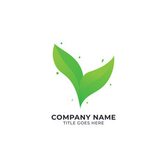 V Leaf Logo | Organic Logo | Leaf Logo Template
