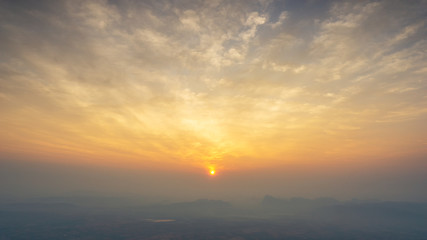 Golden hour sky and clouds landscape nature background