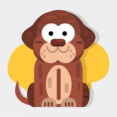 cute dog animal sitting vector illustration 