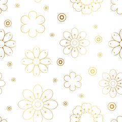 Fototapeta na wymiar Seamless floral pattern background, Vector flower ornament, Hand drawn decorative element, Seamless backgrounds and wallpapers for fabric, packaging, Decorative print, Textile, repeating pattern