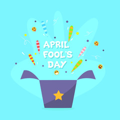 hand drawn april fools day illustration. flat design