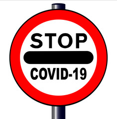 Stop Coronavirus Round Warning Sign