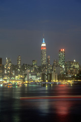 New York City Skyline at night as seen from Weehawken, New Jersey