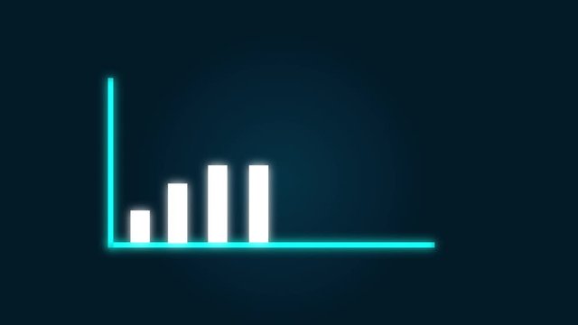4k, Graph Growth Chart Infographics Profit Up. Business Growth And Success Arrow Animation of a business infographics with rising arrow and bar stats appearing.