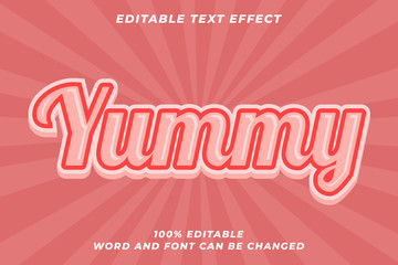 Yummy Cake text style effect Premium Vector