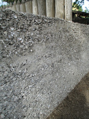 shell and sand with cement wall coquina